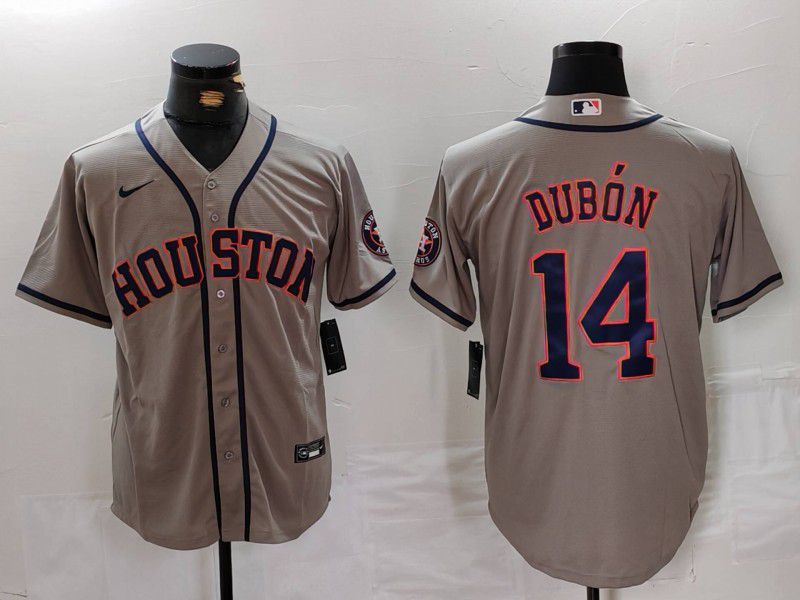Men Houston Astros #14 Dubon Grey Nike Game 2024 MLB Jersey style 1->houston astros->MLB Jersey